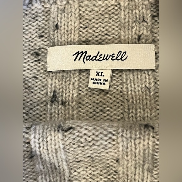 Madewell Donegal knit ribbed sweater dress w/ rolled mock neck. Light grey. XL - Picture 6 of 7